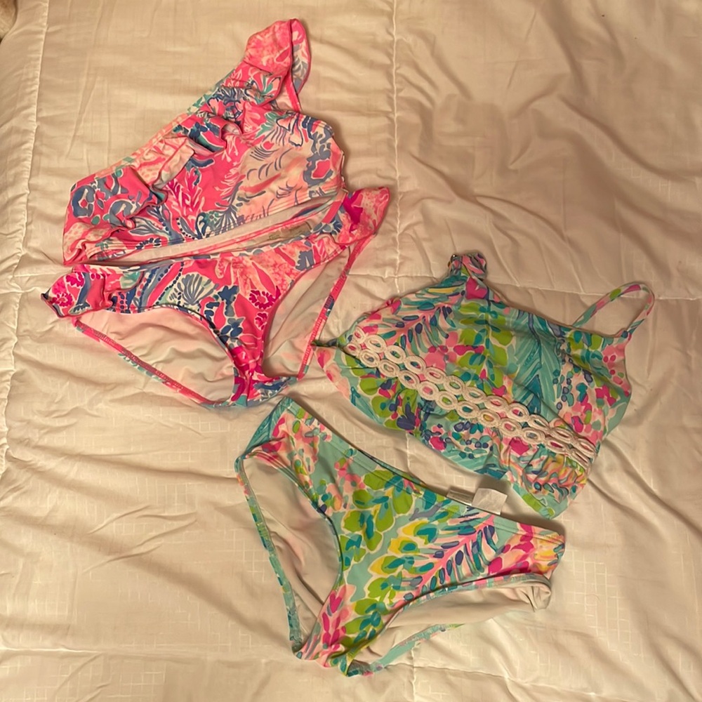 2 lilly pulitzer bikinis size 7 girls!